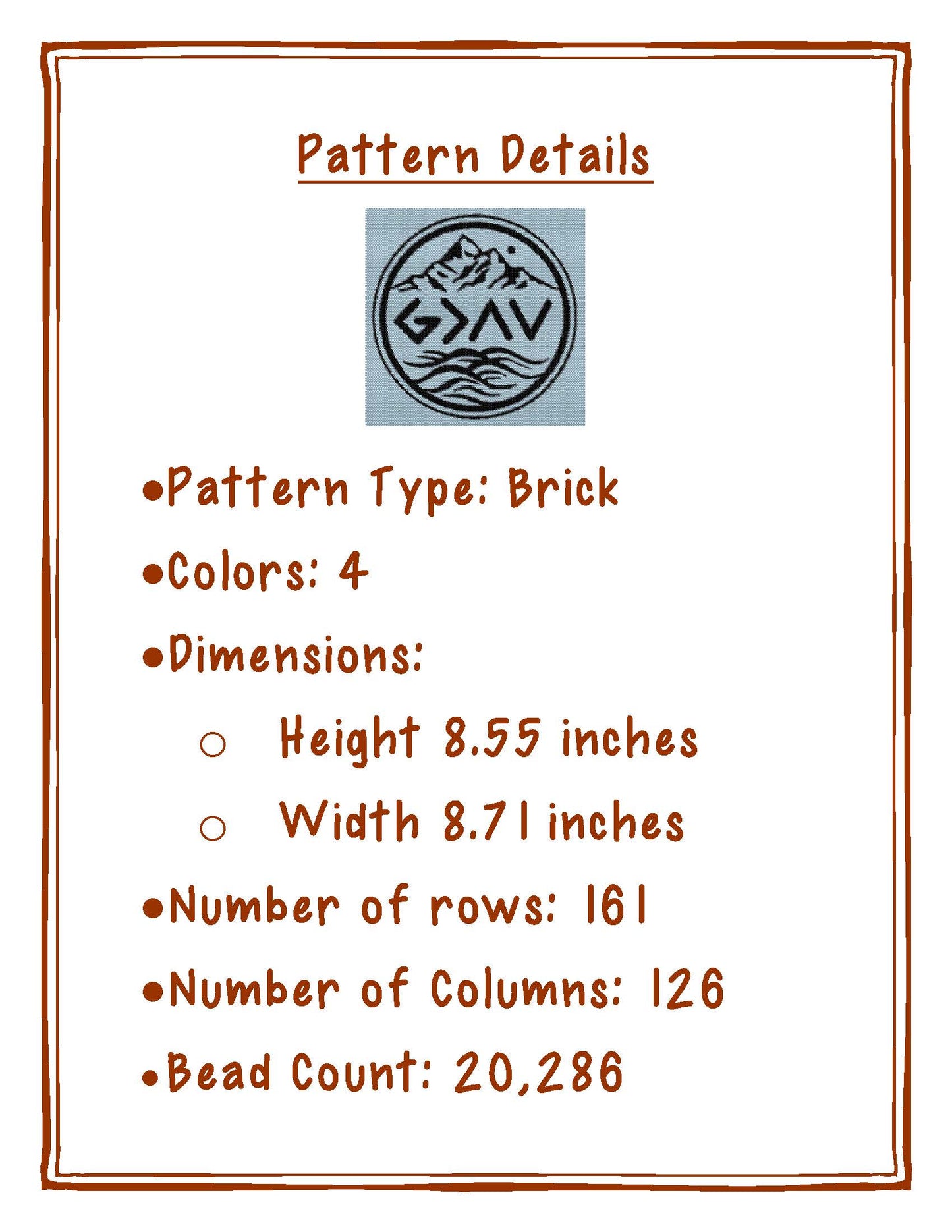 Bead Pattern, Brick Stitch, God is Greater, Miyuki Delica, Instant Download, beaded tapestry,