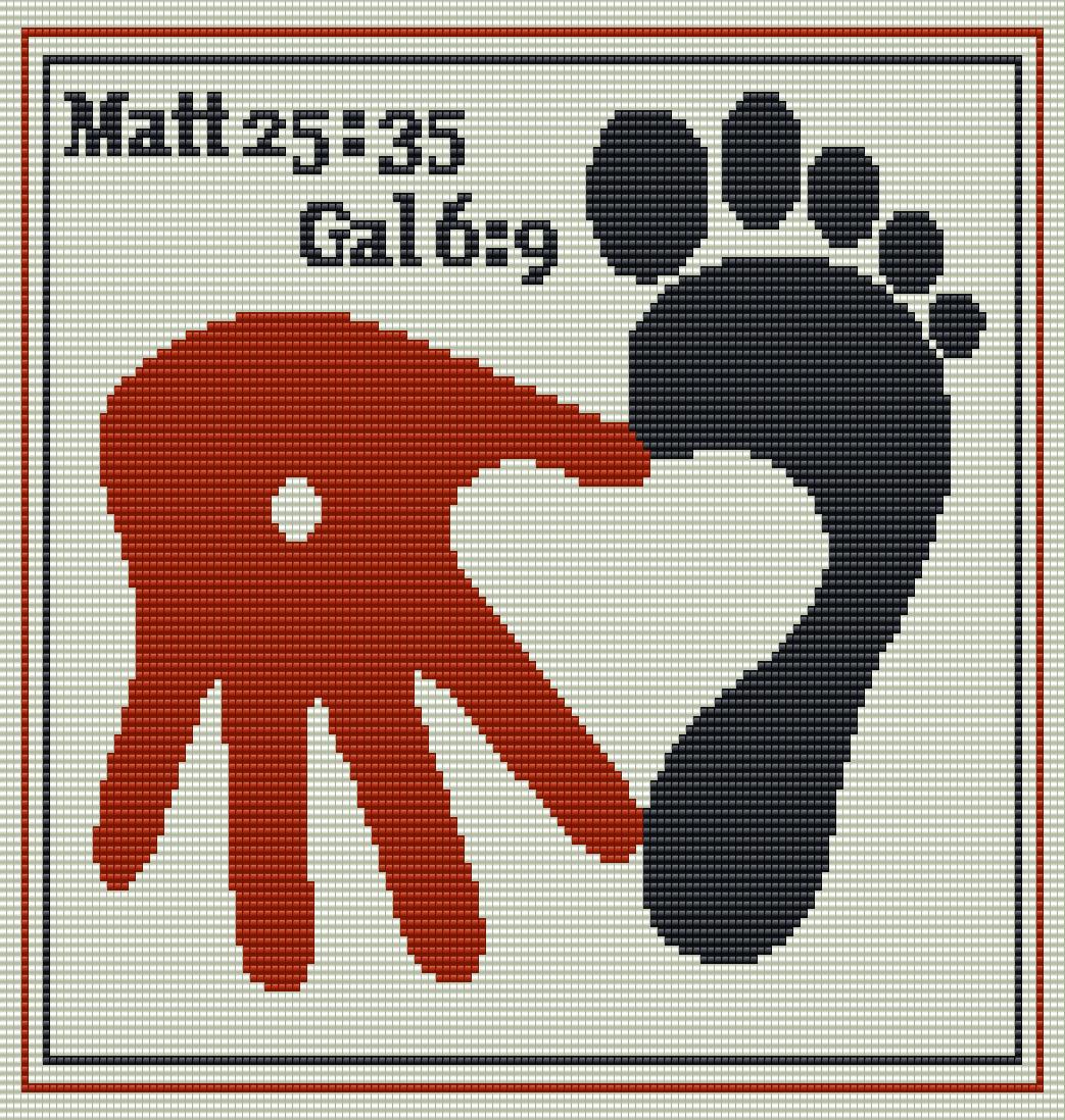 Bead Loom Pattern, Hands and Feet of Jesus, Miyuki Delica, Instant Download, beaded tapestry