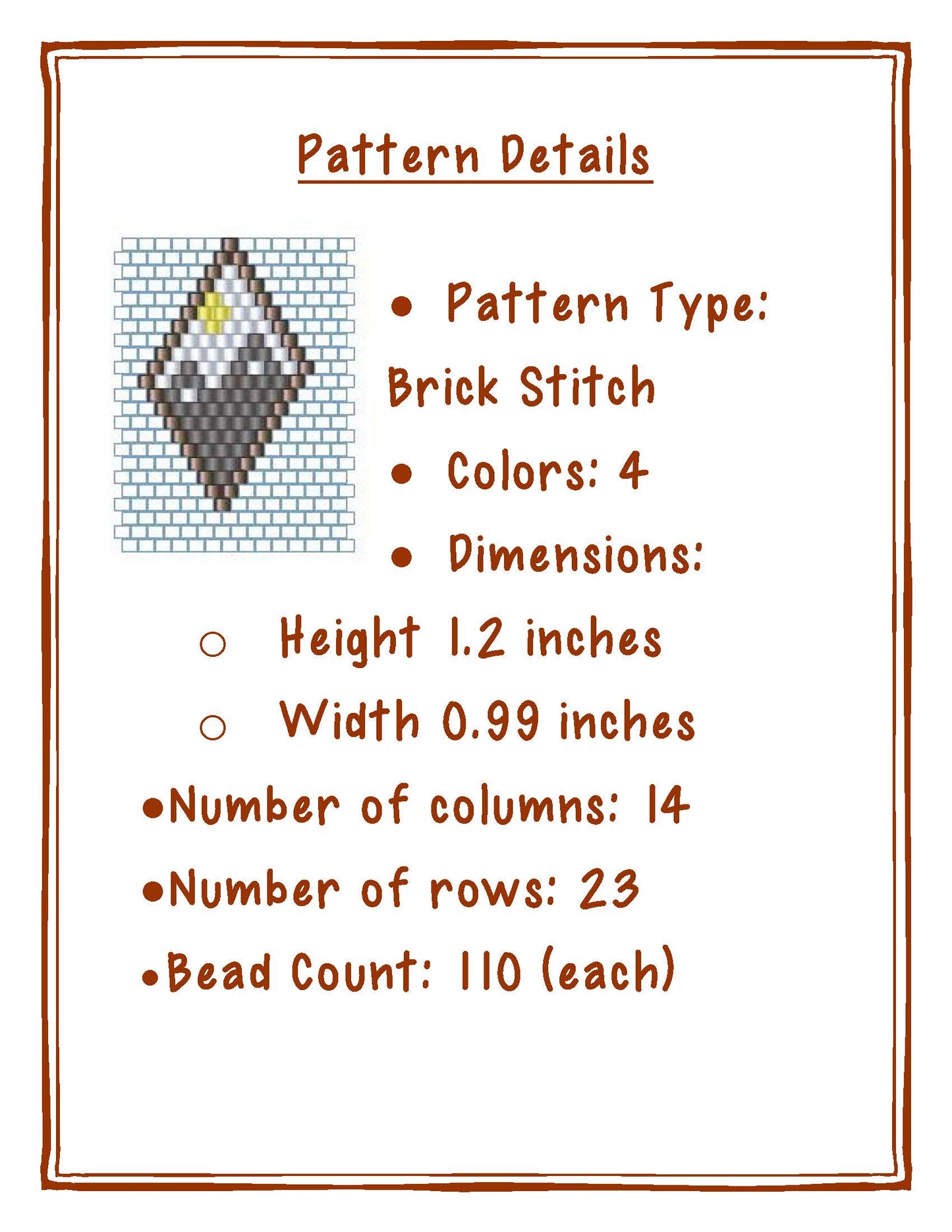 Mountains Majesty Earring Pattern, Brick Stitch, Miyuki Delica, Instant Download, beaded earrings, Oak Hill Family Farm