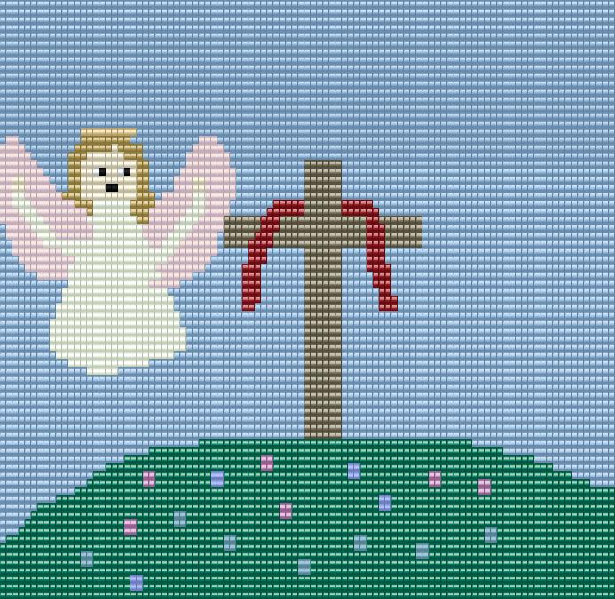 Bead Loom Pattern, The Holy Ground, Miyuki Delica, Instant Download, beaded tapestry