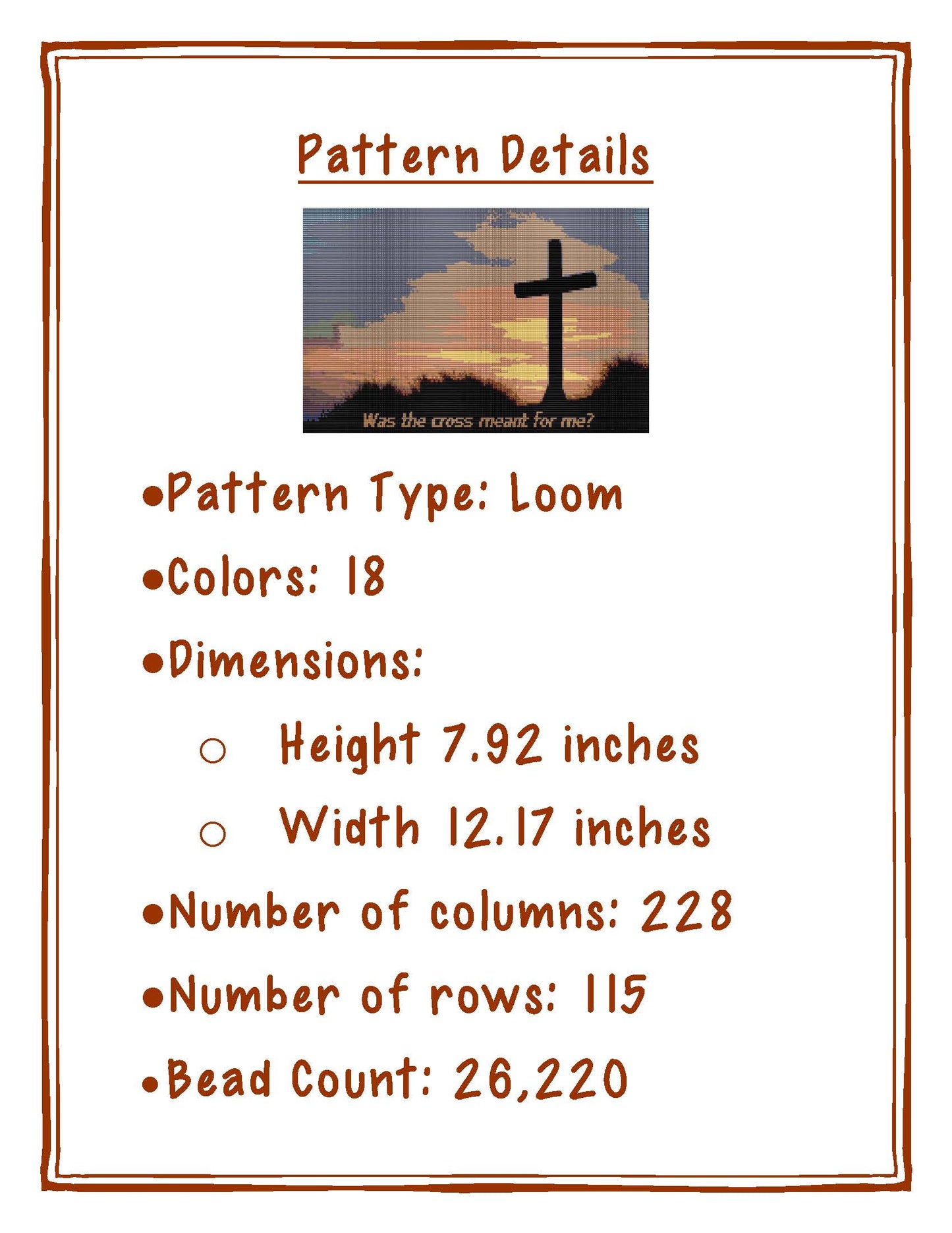 Bead Loom Pattern, Meant for me, Miyuki Delica, Instant Download, beaded tapestry