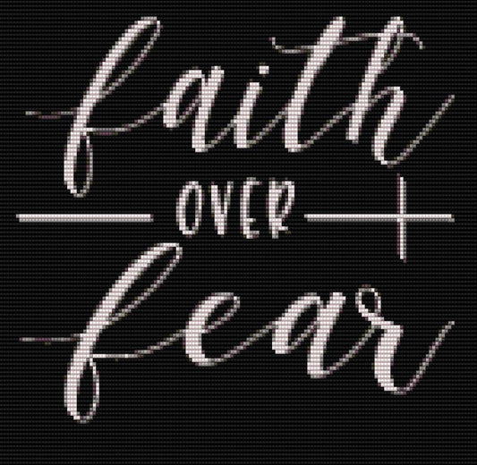 Bead Pattern, Bead loom pattern, Faith over Fear, Miyuki Delica, Instant Download, beaded tapestry, cross, religious tapestry,