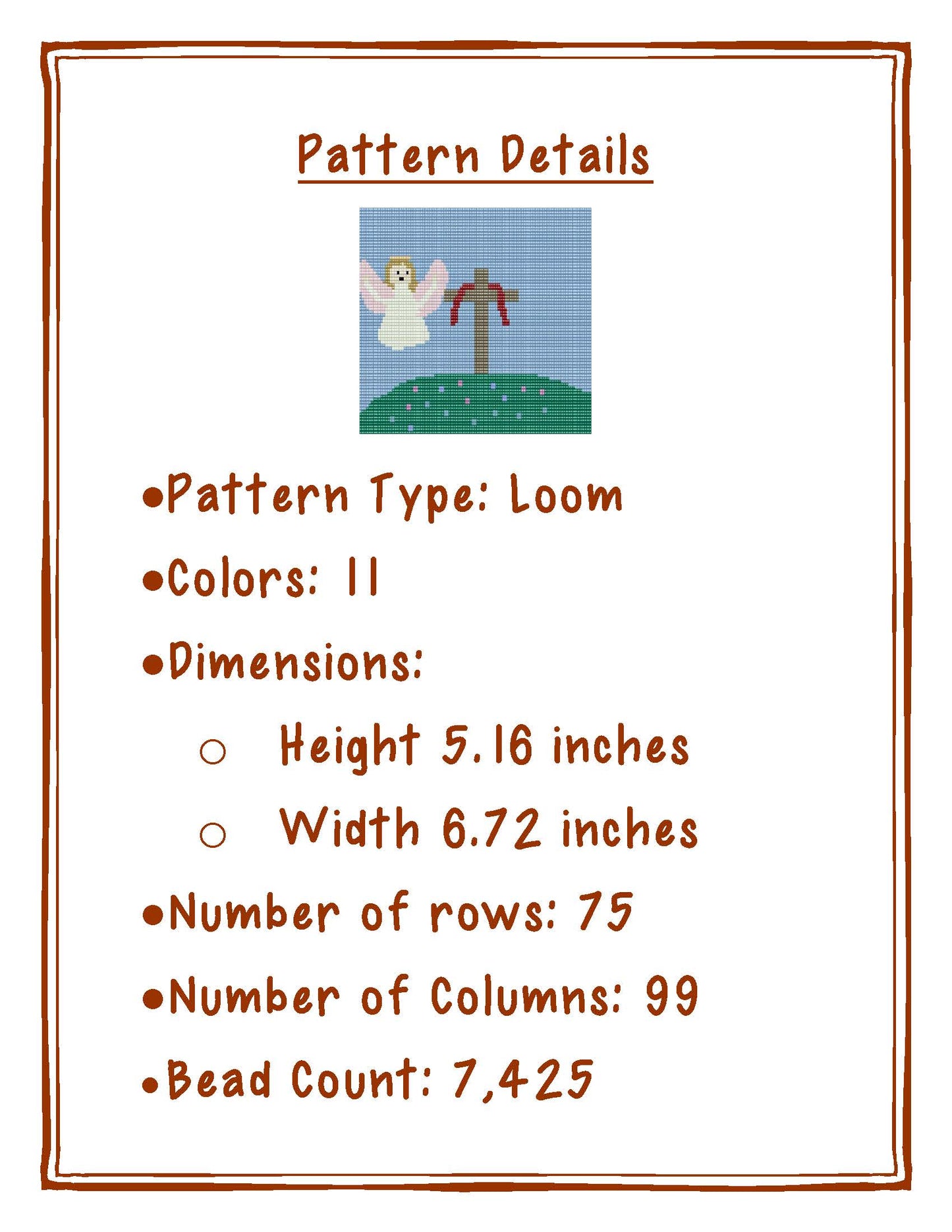 Bead Loom Pattern, The Holy Ground, Miyuki Delica, Instant Download, beaded tapestry