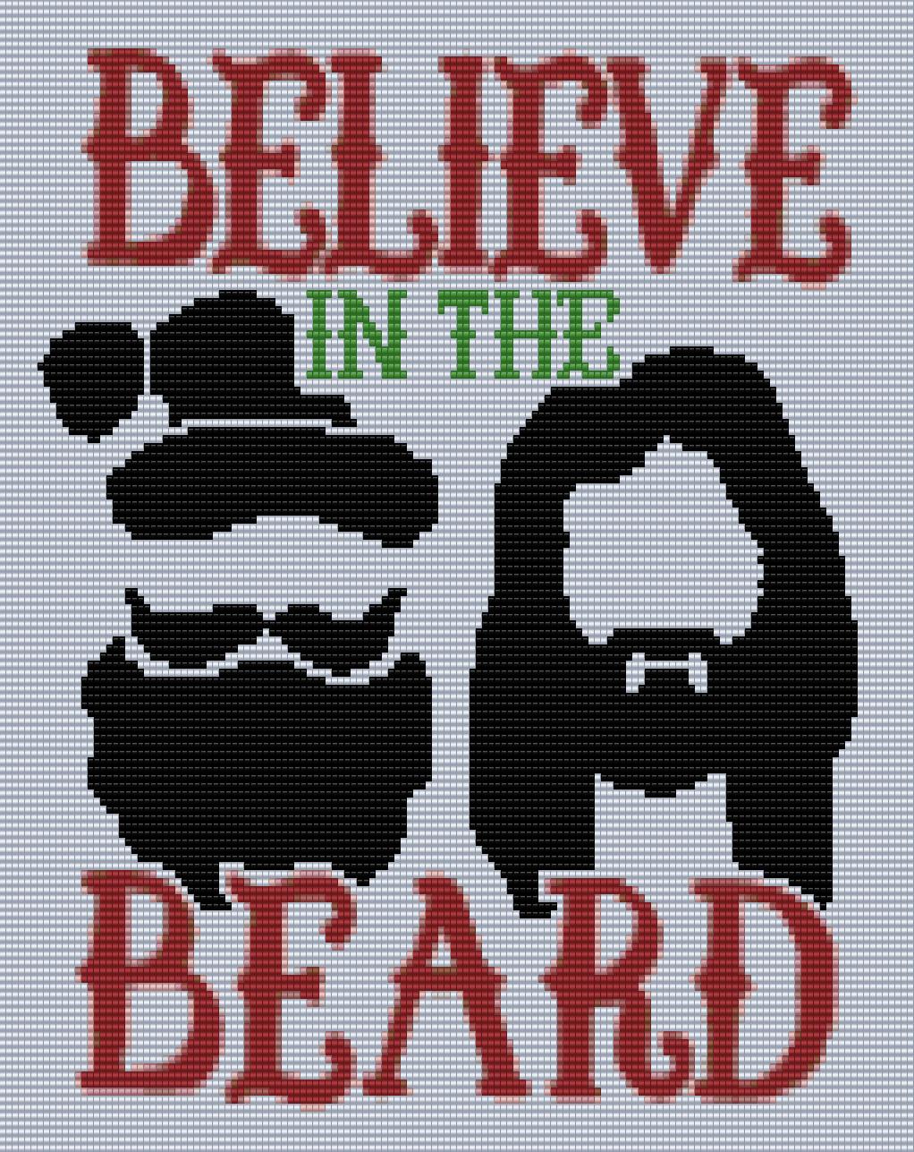Bead Loom Pattern, Believe in the Beard, Miyuki Delica, Instant Download, beaded tapestry, Christmas, bead loom, religious Christmas
