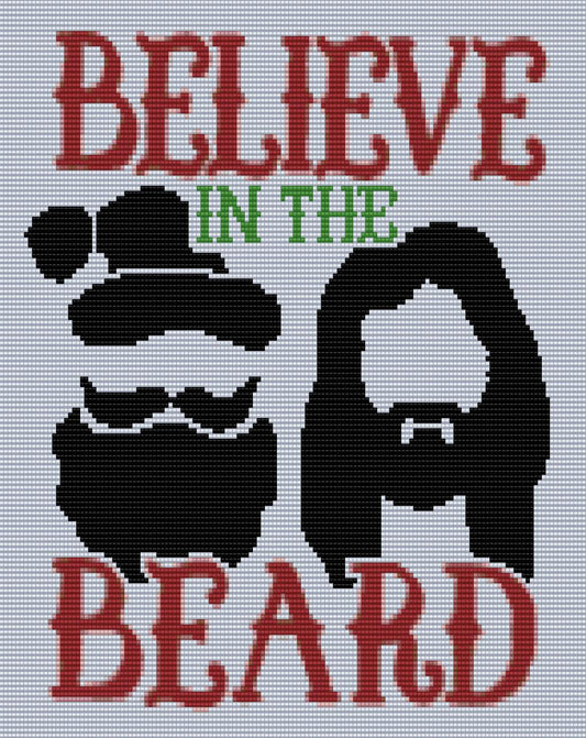 Bead Loom Pattern, Believe in the Beard, Miyuki Delica, Instant Download, beaded tapestry, Christmas, bead loom, religious Christmas