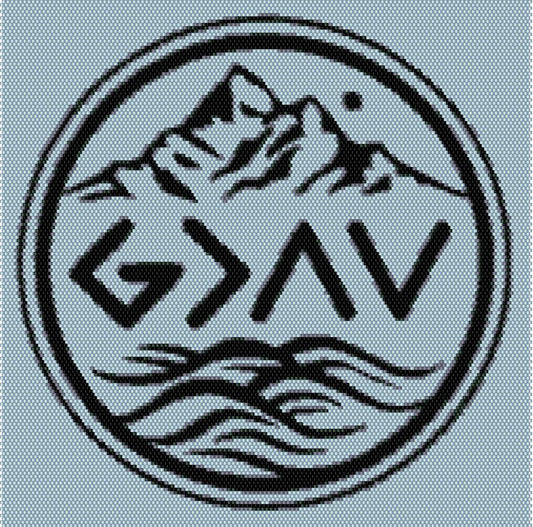 Bead Pattern, Brick Stitch, God is Greater, Miyuki Delica, Instant Download, beaded tapestry,