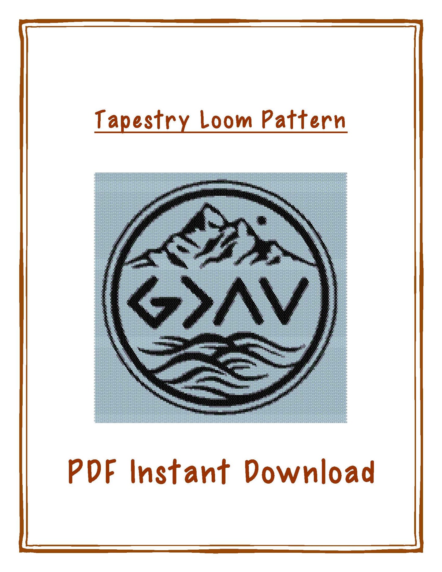 Bead Pattern, Brick Stitch, God is Greater, Miyuki Delica, Instant Download, beaded tapestry,