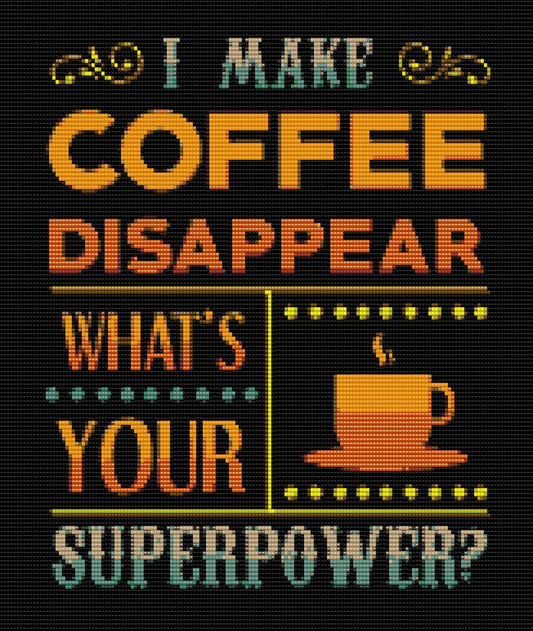 Bead Loom Pattern, Coffee Superpower, Miyuki Delica, Instant Download, beaded tapestry