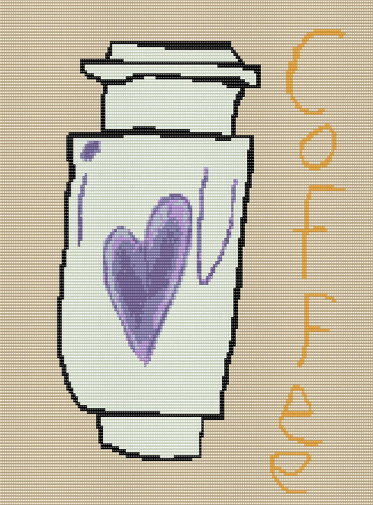 Bead Loom Pattern, Eva's Coffee Art, Miyuki Delica, Instant Download, beaded tapestry