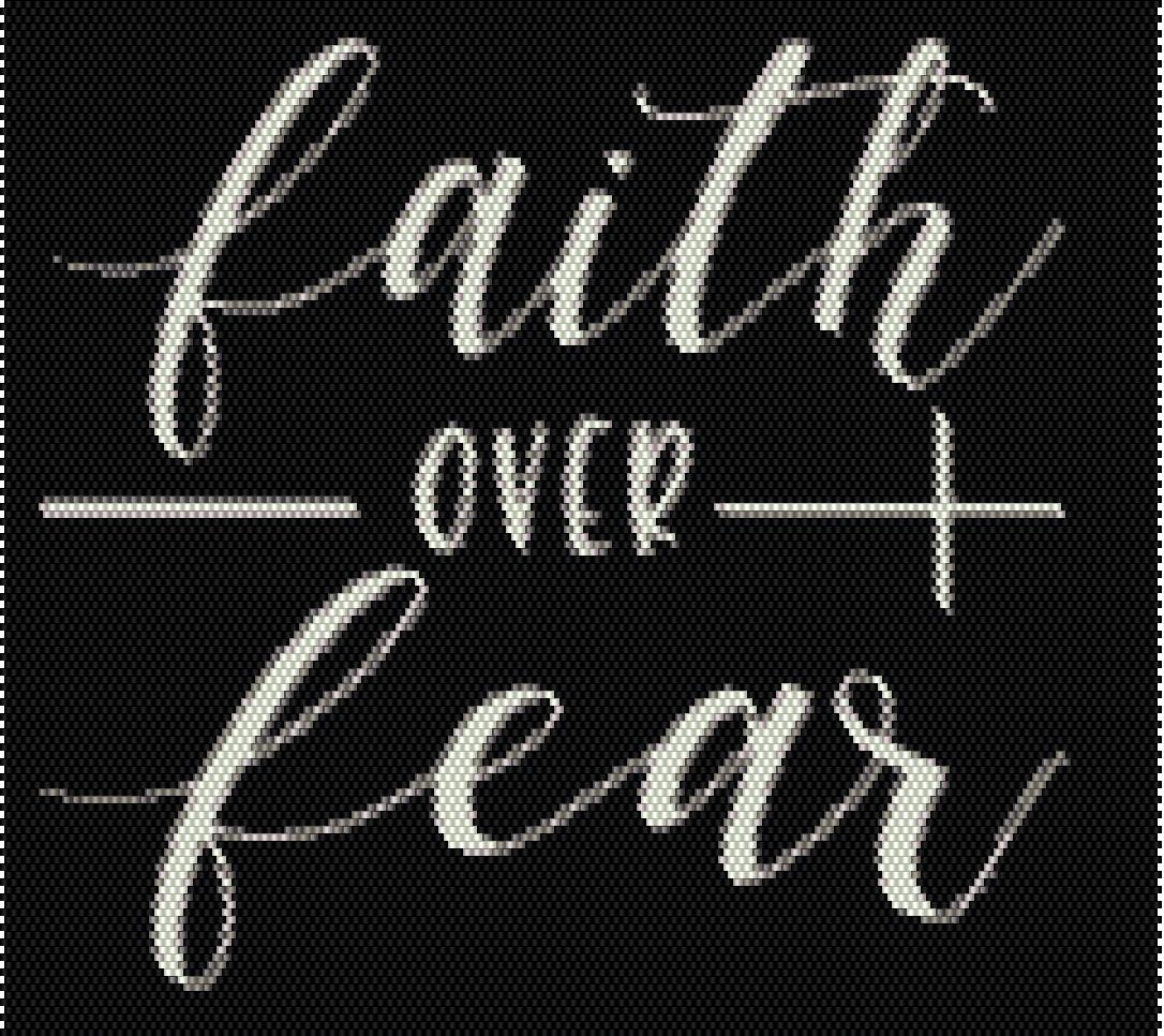 Bead Pattern, Brick stitch, Faith over Fear, Miyuki Delica, Instant Download, beaded tapestry, cross