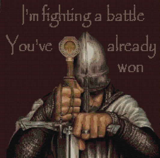 Bead Loom Pattern, Fighting a Battle You've already won, Miyuki Delica, Instant Download, beaded tapestry, bead loom