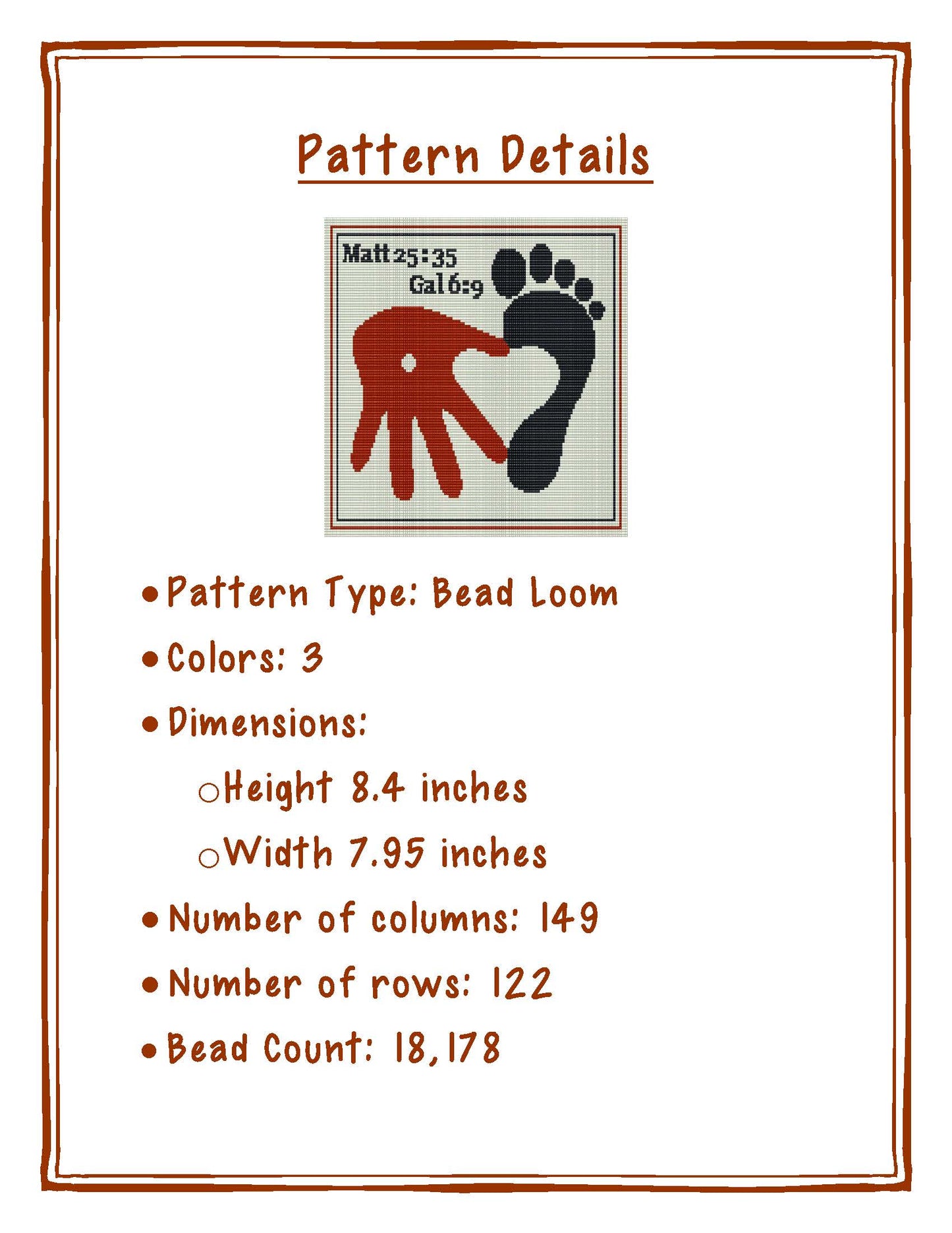 Bead Loom Pattern, Hands and Feet of Jesus, Miyuki Delica, Instant Download, beaded tapestry