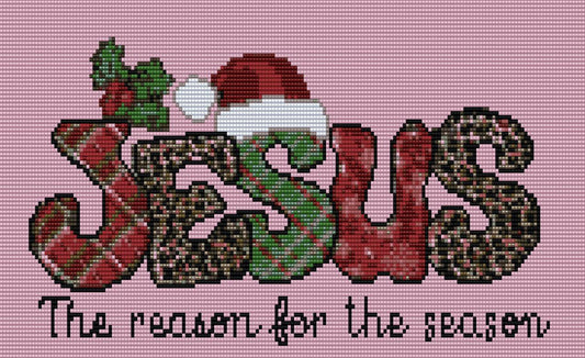 Bead Loom Pattern, Jesus is the Reason for the Season, Miyuki Delica, Instant Download, beaded tapestry, Christmas, bead loom