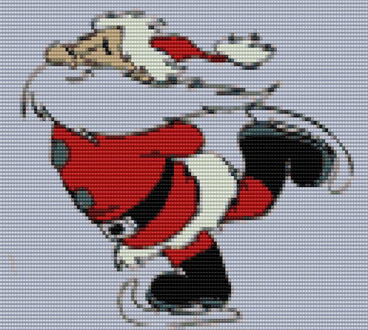 Bead Loom Pattern, Skating Santa, Miyuki Delica, Instant Download, beaded tapestry, Christmas, bead loom